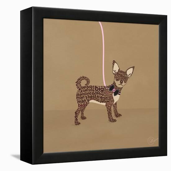 Chihuahua on Beige-Dominique Vari-Framed Stretched Canvas