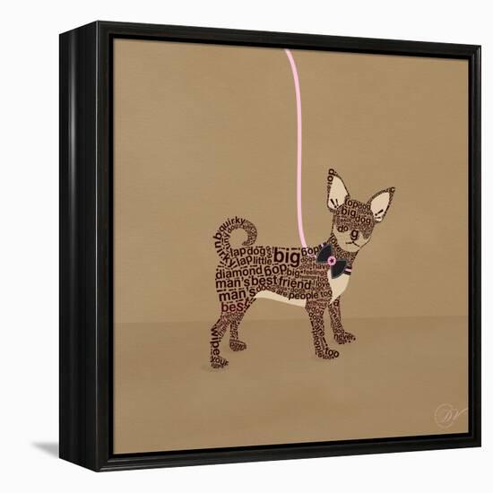 Chihuahua on Beige-Dominique Vari-Framed Stretched Canvas