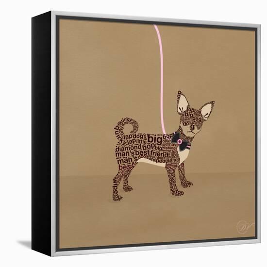 Chihuahua on Beige-Dominique Vari-Framed Stretched Canvas