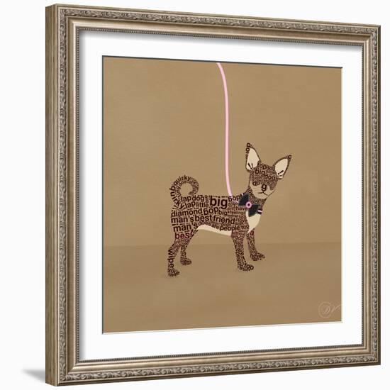Chihuahua on Beige-Dominique Vari-Framed Art Print