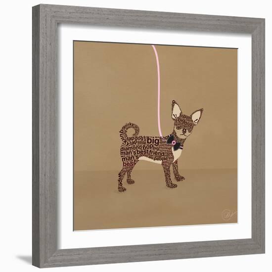 Chihuahua on Beige-Dominique Vari-Framed Art Print