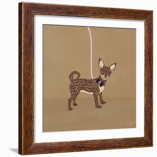 Chihuahua on Beige-Dominique Vari-Framed Art Print