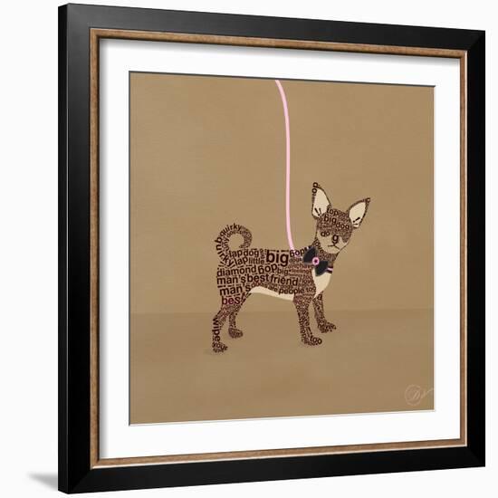 Chihuahua on Beige-Dominique Vari-Framed Art Print