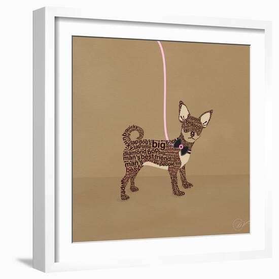 Chihuahua on Beige-Dominique Vari-Framed Art Print