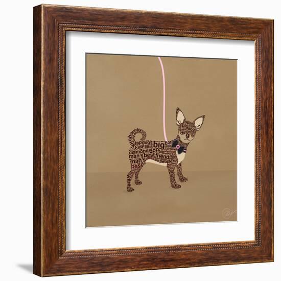 Chihuahua on Beige-Dominique Vari-Framed Art Print