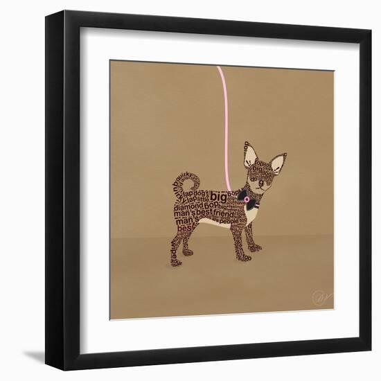 Chihuahua on Beige-Dominique Vari-Framed Art Print