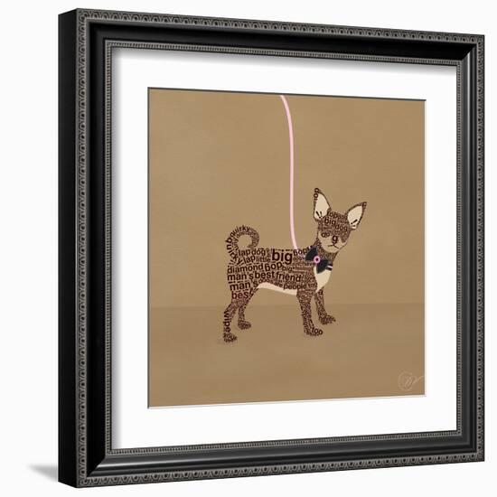 Chihuahua on Beige-Dominique Vari-Framed Art Print