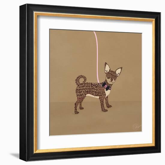 Chihuahua on Beige-Dominique Vari-Framed Art Print