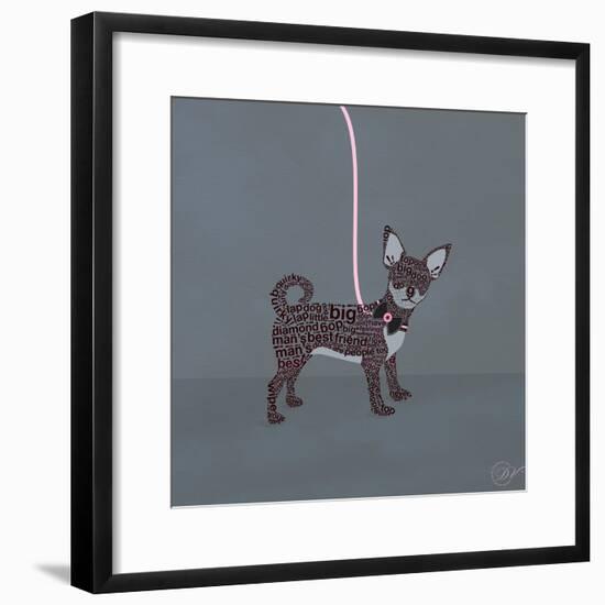 Chihuahua on Blue-Dominique Vari-Framed Art Print