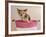 Chihuahua Puppy Taking A Bath Wearing Goggles Sitting In Pink Bathtub-vitalytitov-Framed Photographic Print