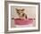 Chihuahua Puppy Taking A Bath Wearing Goggles Sitting In Pink Bathtub-vitalytitov-Framed Photographic Print