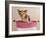 Chihuahua Puppy Taking A Bath Wearing Goggles Sitting In Pink Bathtub-vitalytitov-Framed Photographic Print