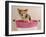 Chihuahua Puppy Taking A Bath Wearing Goggles Sitting In Pink Bathtub-vitalytitov-Framed Photographic Print