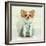 Chihuahua Wearing A Green Dress, Sitting On Fancy Background-Life on White-Framed Photographic Print