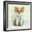 Chihuahua Wearing A Green Dress, Sitting On Fancy Background-Life on White-Framed Photographic Print