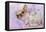 Chihuahua Wearing Pink Collar Laying on Purple-null-Framed Premier Image Canvas