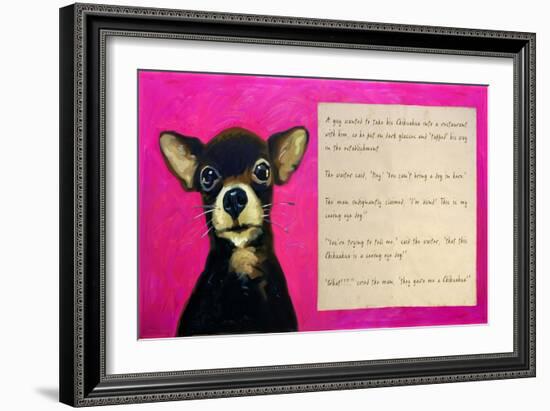 Chihuahua with a Blind Man in a Restaurant-Cathy Cute-Framed Giclee Print