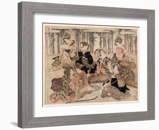 Chikurin No Kabe No Mae No Shichikenjin-Kubo Shunman-Framed Giclee Print