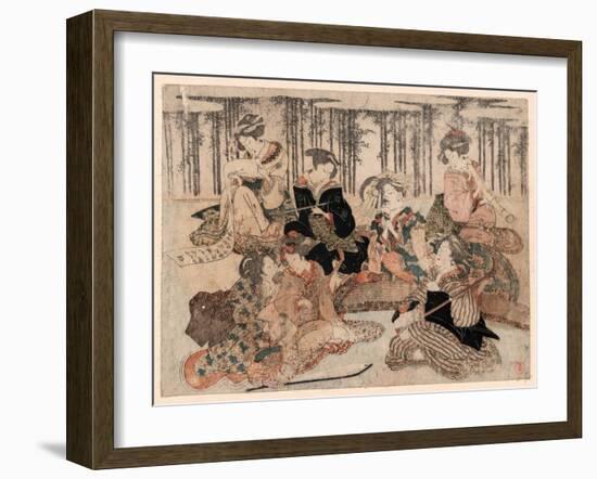 Chikurin No Kabe No Mae No Shichikenjin-Kubo Shunman-Framed Giclee Print