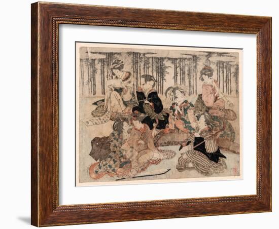 Chikurin No Kabe No Mae No Shichikenjin-Kubo Shunman-Framed Giclee Print