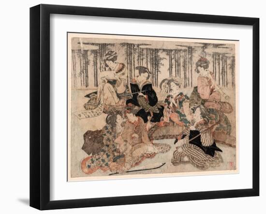 Chikurin No Kabe No Mae No Shichikenjin-Kubo Shunman-Framed Giclee Print