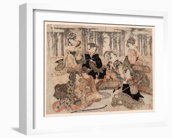 Chikurin No Kabe No Mae No Shichikenjin-Kubo Shunman-Framed Giclee Print