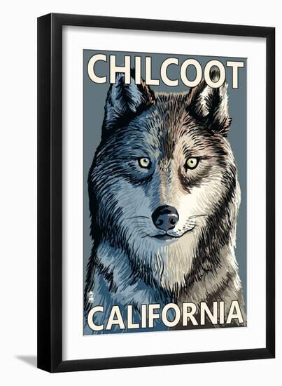 Chilcoot, California - Wolf Face-Lantern Press-Framed Art Print
