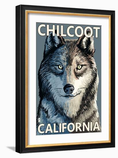 Chilcoot, California - Wolf Face-Lantern Press-Framed Art Print