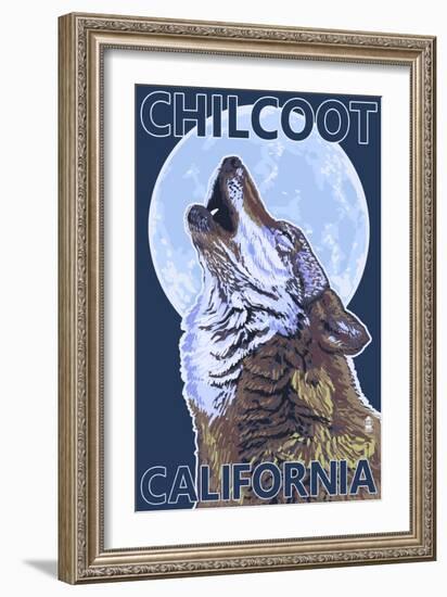 Chilcoot, California - Wolf Howling-Lantern Press-Framed Art Print