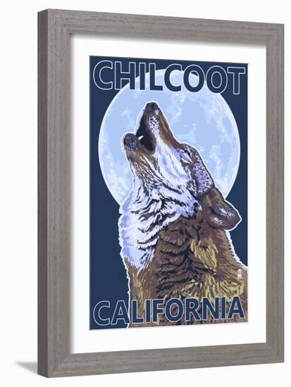 Chilcoot, California - Wolf Howling-Lantern Press-Framed Art Print