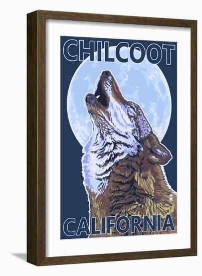 Chilcoot, California - Wolf Howling-Lantern Press-Framed Art Print