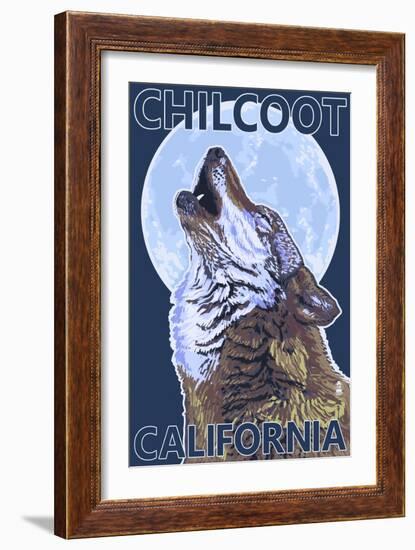 Chilcoot, California - Wolf Howling-Lantern Press-Framed Art Print