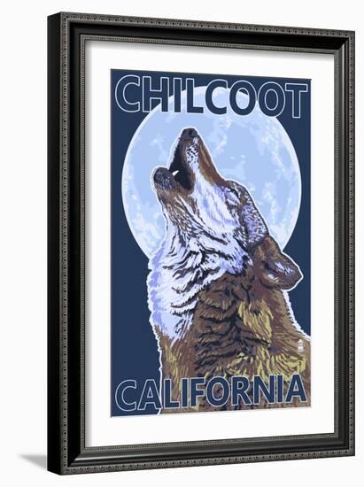 Chilcoot, California - Wolf Howling-Lantern Press-Framed Art Print