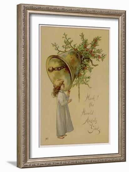 Child and Bell-M Ellen Edwards-Framed Art Print