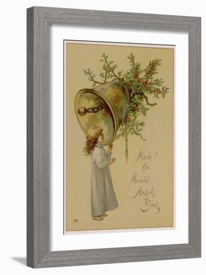 Child and Bell-M Ellen Edwards-Framed Art Print