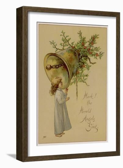 Child and Bell-M Ellen Edwards-Framed Art Print