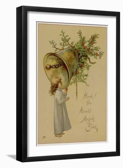 Child and Bell-M Ellen Edwards-Framed Art Print