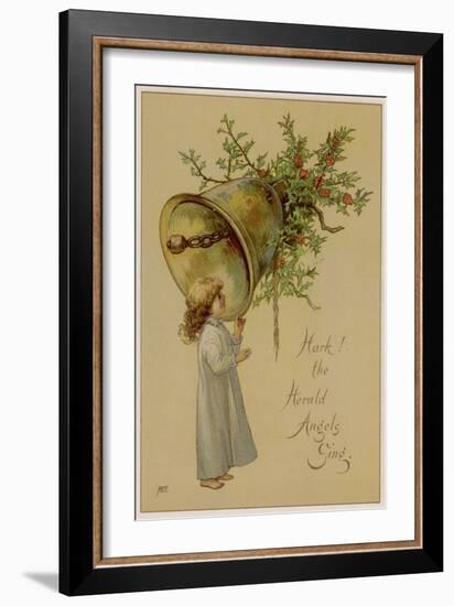 Child and Bell-M Ellen Edwards-Framed Art Print