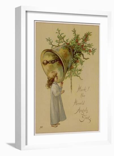 Child and Bell-M Ellen Edwards-Framed Art Print