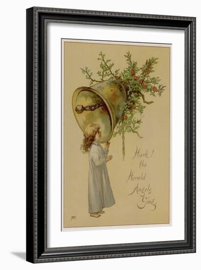 Child and Bell-M Ellen Edwards-Framed Art Print