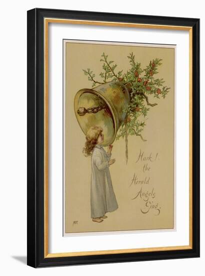 Child and Bell-M Ellen Edwards-Framed Art Print