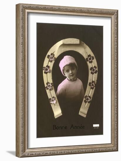 Child and Horseshoe-null-Framed Art Print