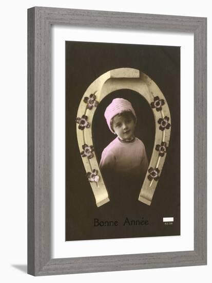 Child and Horseshoe-null-Framed Art Print