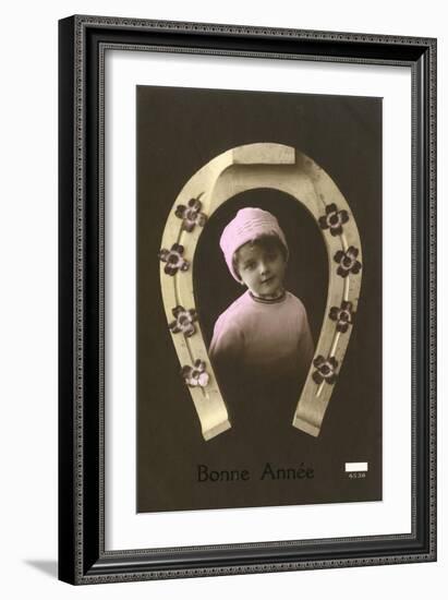 Child and Horseshoe-null-Framed Art Print