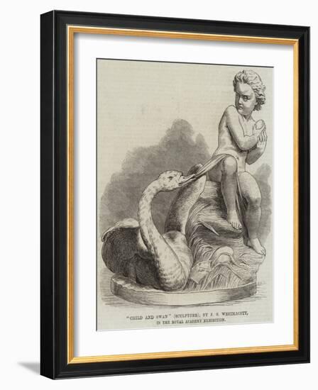 Child and Swan (Sculpture), by J S Westmacott, in the Royal Academy Exhibition-null-Framed Giclee Print
