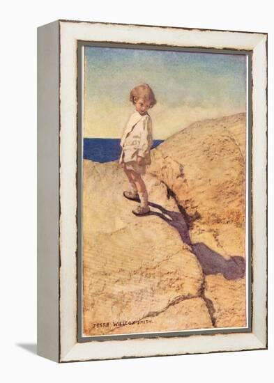 Child and their Shadow, from 'A Child's Garden of Verses' by Robert Louis Stevenson, Published 1885-Jessie Willcox-Smith-Framed Premier Image Canvas