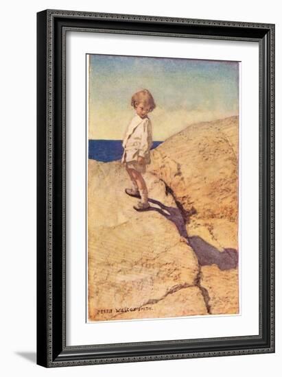 Child and their Shadow, from 'A Child's Garden of Verses' by Robert Louis Stevenson, Published 1885-Jessie Willcox-Smith-Framed Giclee Print