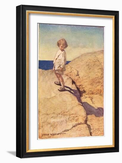 Child and their Shadow, from 'A Child's Garden of Verses' by Robert Louis Stevenson, Published 1885-Jessie Willcox-Smith-Framed Giclee Print