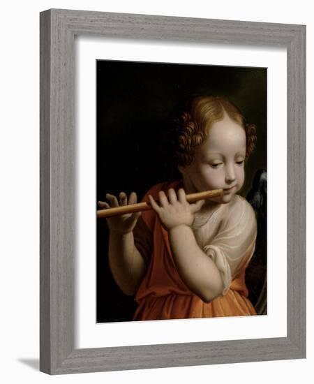 Child Angel Playing a Flute, C.1500-Bernardino Luini-Framed Giclee Print