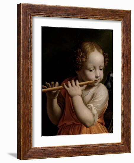 Child Angel Playing a Flute, C.1500-Bernardino Luini-Framed Giclee Print